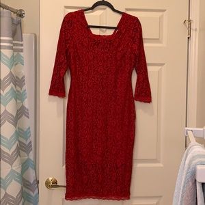 Lace red dress